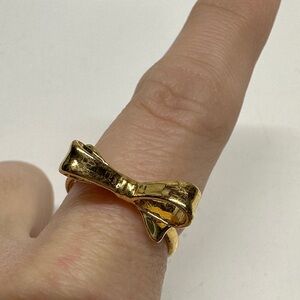 Kate Spade New York Bow Ring Dainty Gold Plated Women's Size 8